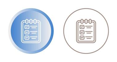 memorándum almohadilla con Lista de Verificación vector icono