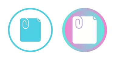 Paperclip with paper Vector Icon