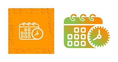 Calendar with clock Vector Icon