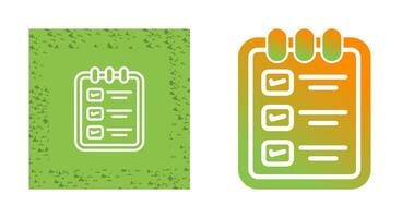 memorándum almohadilla con Lista de Verificación vector icono