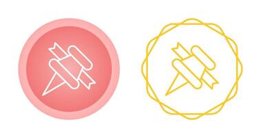 Pushpin with ribbon Vector Icon