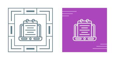 Laptop with notepad Vector Icon