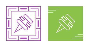 Thumbtack with ribbon Vector Icon