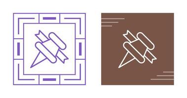 Pushpin with ribbon Vector Icon