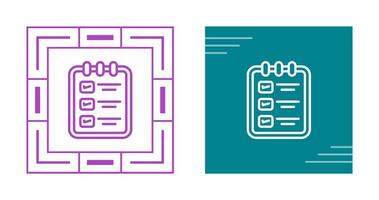 memorándum almohadilla con Lista de Verificación vector icono