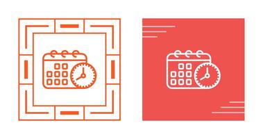 Calendar with clock Vector Icon
