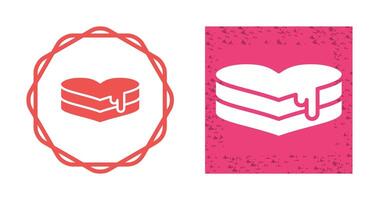 Heart-shaped cake Vector Icon