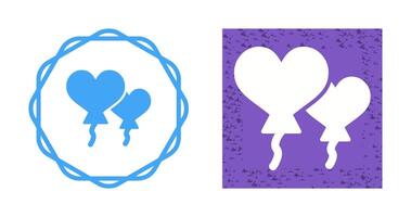 Heart shaped balloons Vector Icon