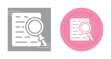 Document with magnifying glass Vector Icon