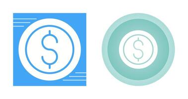 Dólar estadounidense circulo vector icono