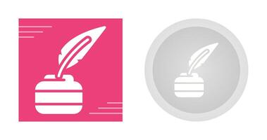 Quill pen with inkwell Vector Icon