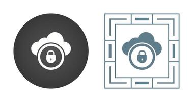 icono de vector de seguridad en la nube