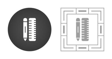 lápiz con regla vector icono