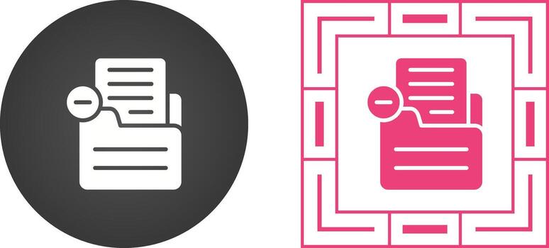 documento eliminar vector icono