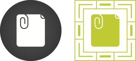 Paperclip with paper Vector Icon