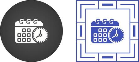 Calendar with clock Vector Icon