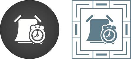 Sticky note with alarm clock Vector Icon