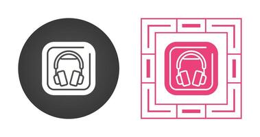 Headphones Square Vector Icon