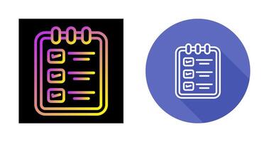 memorándum almohadilla con Lista de Verificación vector icono
