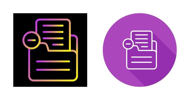 documento eliminar vector icono