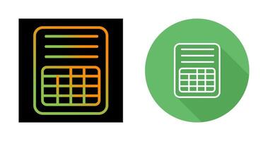 Spreadsheet Vector Icon