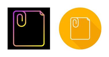 Paperclip with paper Vector Icon