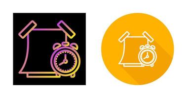 Sticky note with alarm clock Vector Icon