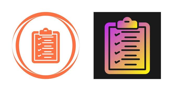 icono de vector de lista de verificación