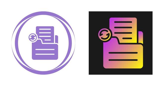 documento sincronizar vector icono