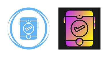 teléfono inteligente con marca de verificación vector icono