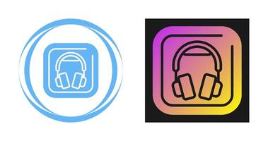 Headphones Square Vector Icon