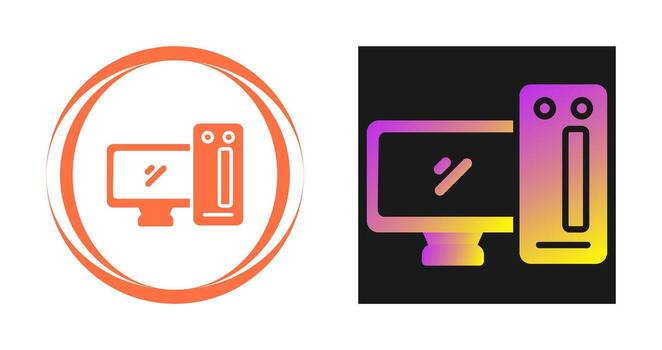 Desktop Computer Vector Icon