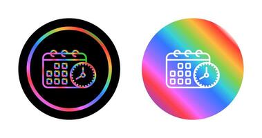 Calendar with clock Vector Icon