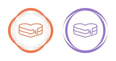 Heart-shaped cake Vector Icon