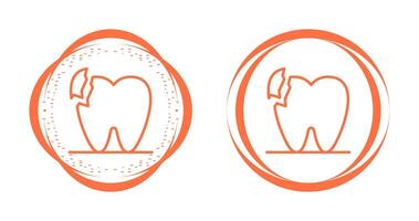 roto dientes vector icono