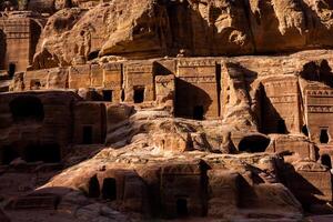 Beauty of rocks and ancient architecture in Petra, Jordan. Ancient temple in Petra, Jordan. photo