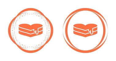 Heart-shaped cake Vector Icon