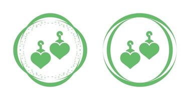 Heart Shaped Earrings Vector Icon