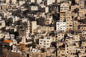 Aerial view of Amman city the capital of Jordan. City scape of Amman. photo