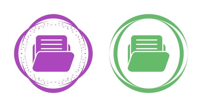 documento con carpeta vector icono