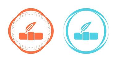 Quill pen with scroll Vector Icon