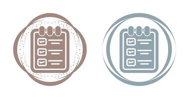 memorándum almohadilla con Lista de Verificación vector icono