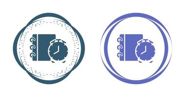 Notepad with alarm clock Vector Icon