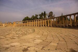 Roman ruins in the Jordanian city of Jerash. The ruins of the walled Greco-Roman settlement of Gerasa just outside the modern city. The Jerash Archaeological Museum. photo