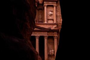 Beauty of rocks and ancient architecture in Petra, Jordan. Ancient temple in Petra, Jordan. photo