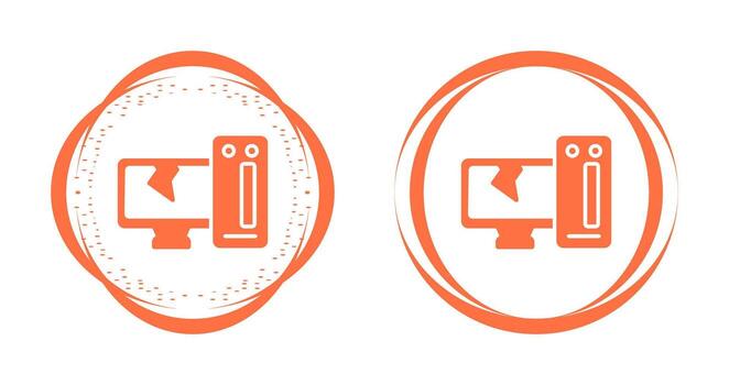 icono de vector de computadora de escritorio