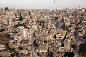 Aerial view of Amman city the capital of Jordan. City scape of Amman. photo