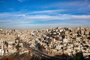 Aerial view of Amman city the capital of Jordan. City scape of Amman. photo