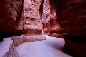 Beauty of rocks and ancient architecture in Petra, Jordan. Ancient temple in Petra, Jordan. photo
