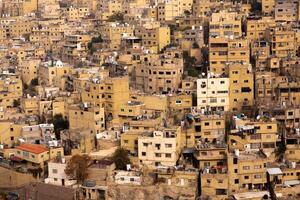 Aerial view of Amman city the capital of Jordan. City scape of Amman. photo